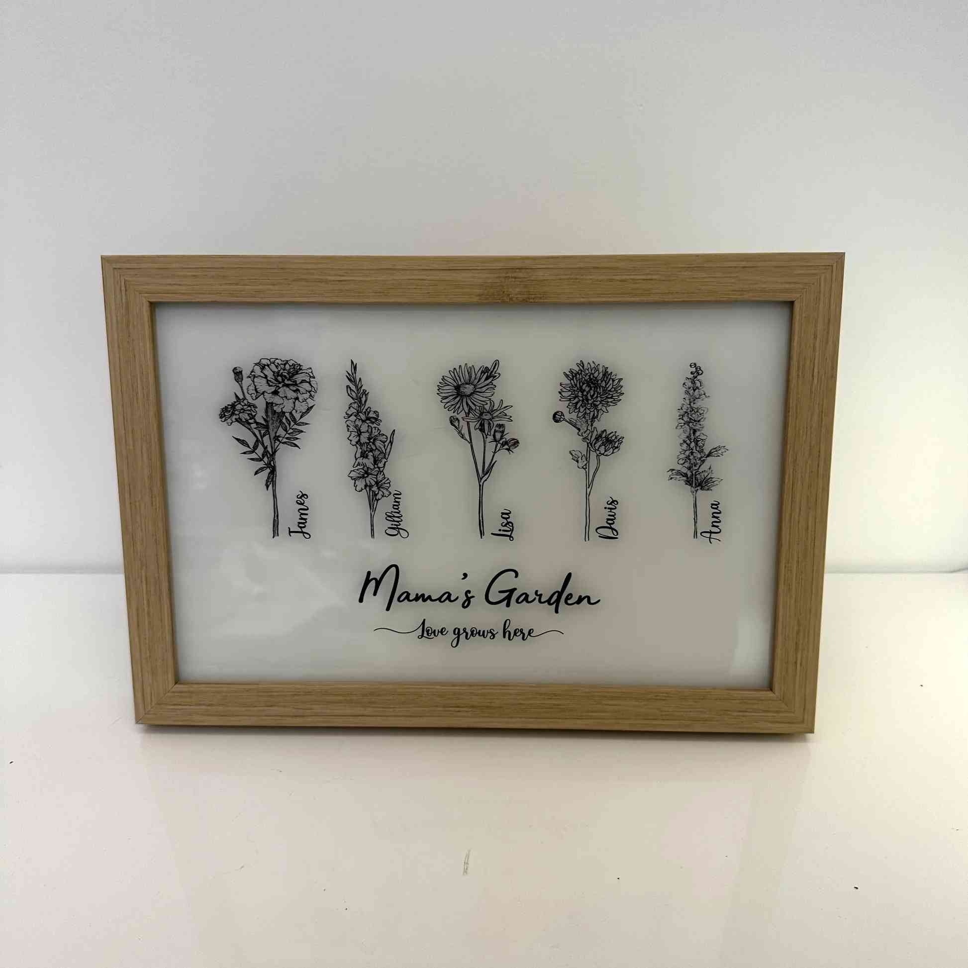 Mom's Garden is Her Children Personalized LED Light Box