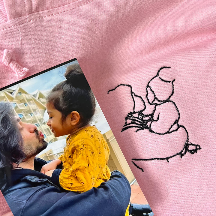 Parent-Child Photo Outline Embroidered Sweatshirt-🎉Surprise Mother's Day gift