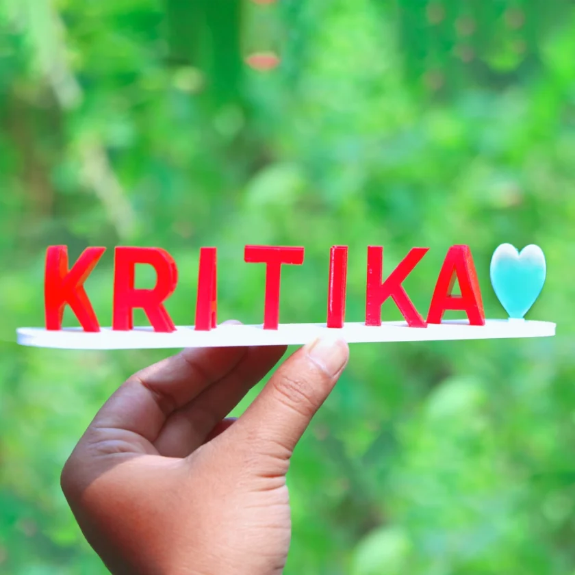 Personalized 3D Dual Name Plank with Heart