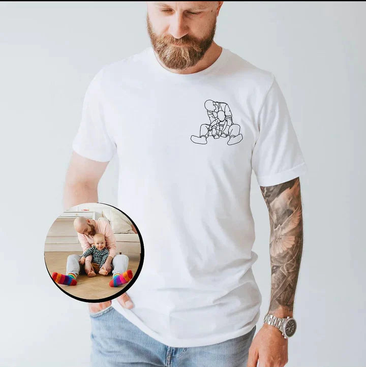 Custom Embroidered Portrait Photo Sweatshirt, Unique Gifts for Dad