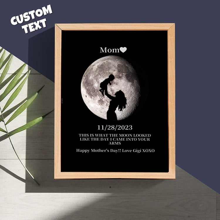 The Day You Were Born Gift - Personalized Moon Phase Wall Art Gift - Mother's Day Gift (Customized free)