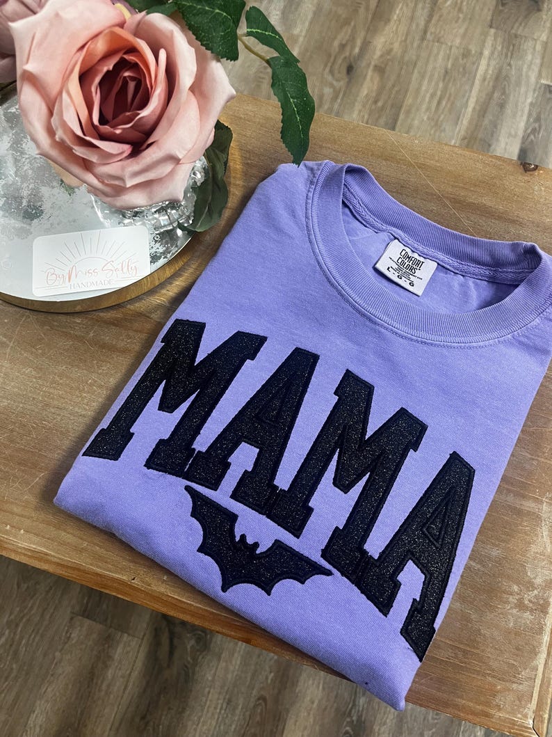 Embroidered Halloween Mama Sweatshirt, Comfort Colors Mama Shirt