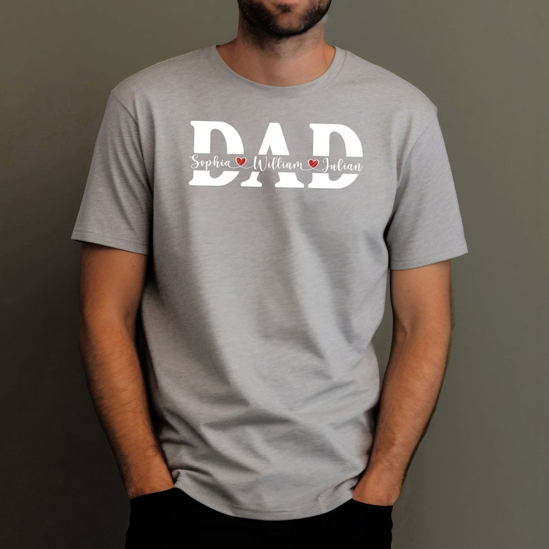 Personalized Fathers Day, Custom Dad Gift, Dad Kids Names Shirt