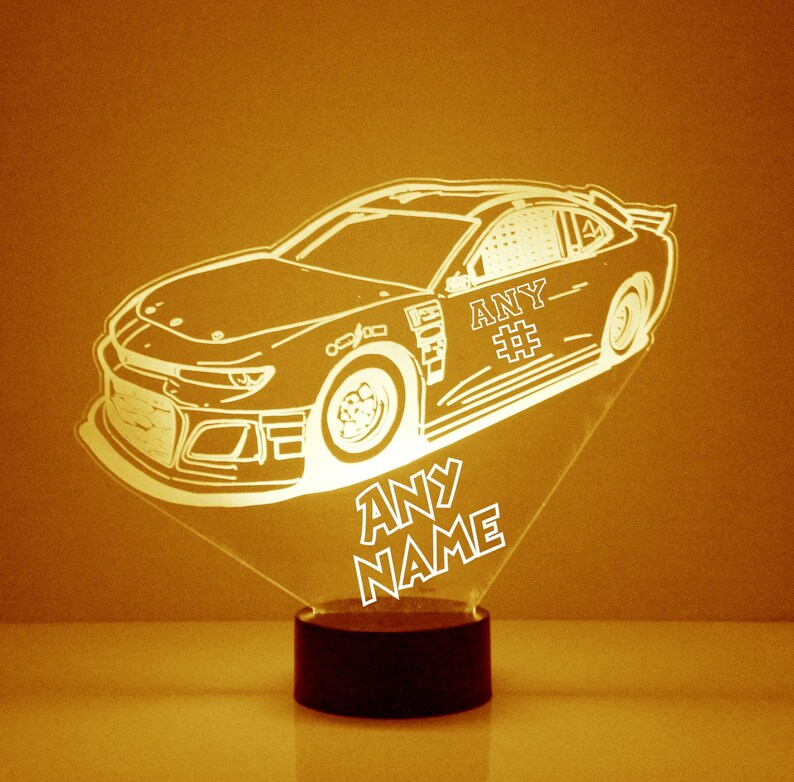 Custom Engraved Racing Fans Light Up Car Photo LED Night Light