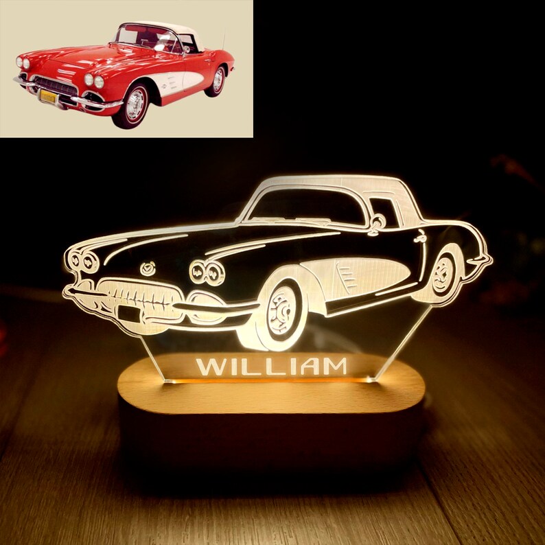 Custom Car Sketch Night Light 3D Photo Lamp