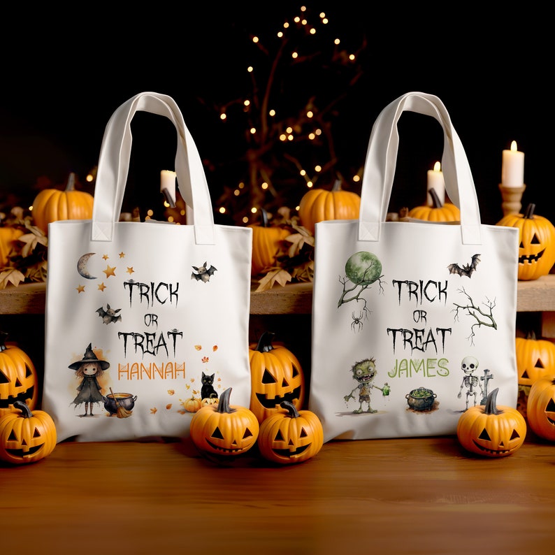 Personalized Halloween Bag With Name For Trick or Treat, Gift For Kids