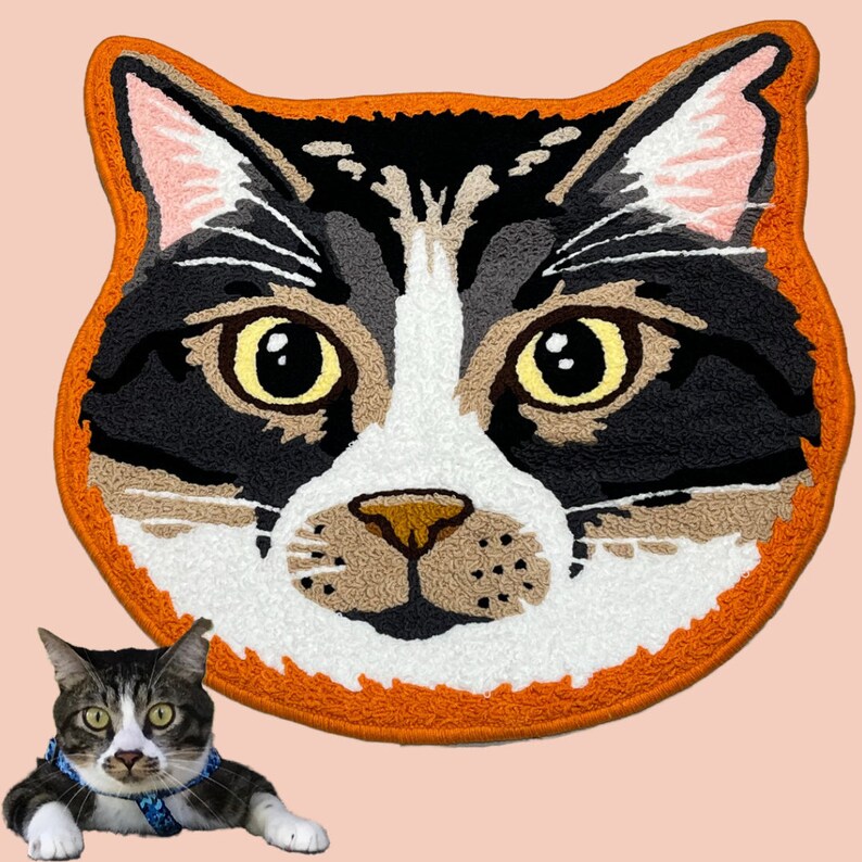 Custom Pet Portrait Rug - Personalized Cartoon Pet Rug