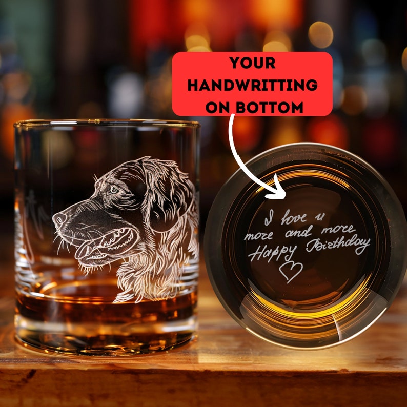 Custom Engraving Pet Photo Portrait Whiskey Glass