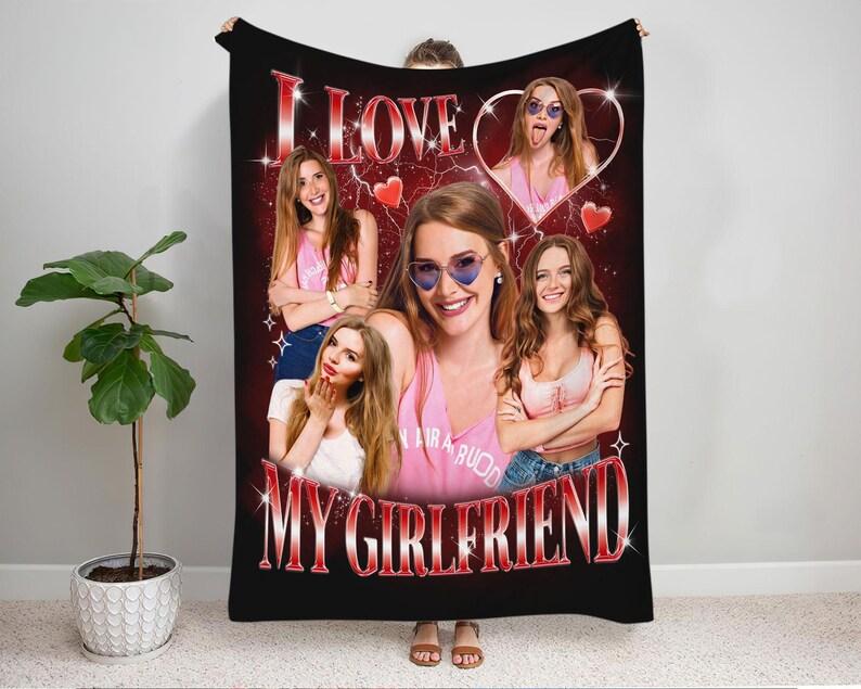 Personalized I Love My Girlfriend Photo Blanket