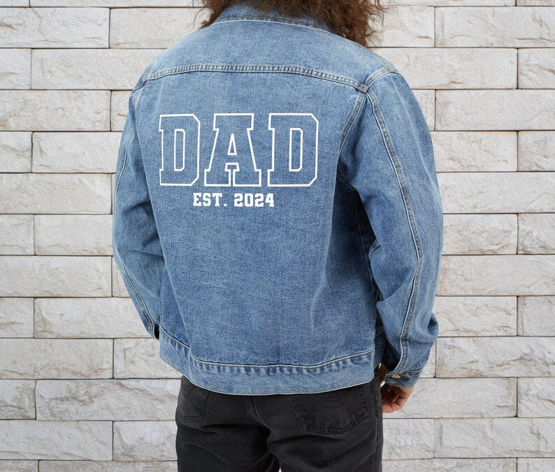 Custom Dad Jacket, Custom Blue Jean Jacket, Father's Day Gift