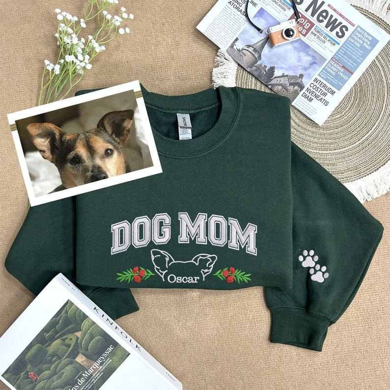 Custom Embroidered Pet Ears Christmas Sweatshirt