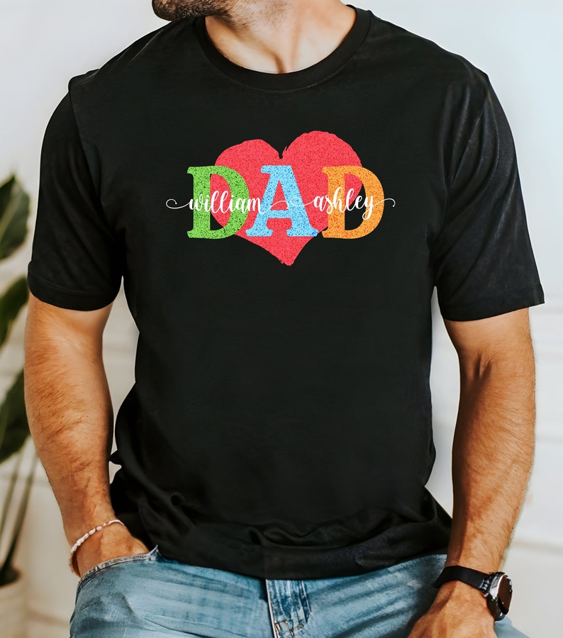 Custom Dad T-Shirt With Names, Personalized Dad T-shirt