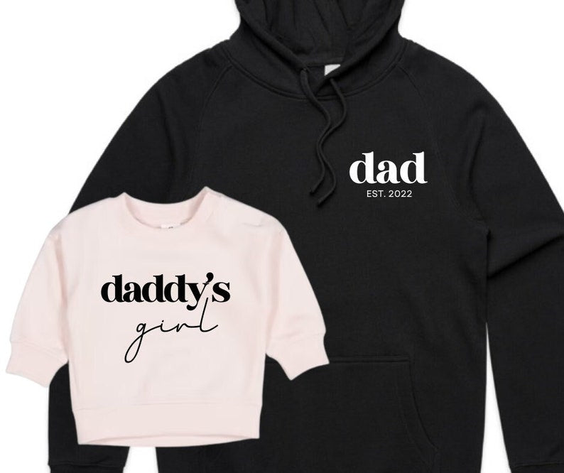 Dad & Daddy's Girl Matching Hoodie Set, Custom Baby Sweatshirt, Father's Day Gift