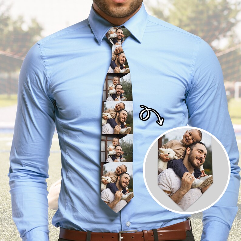 Custom Photo Ties for Dad/Him,Party Necktie,Men's Ties,Father's Day Tie