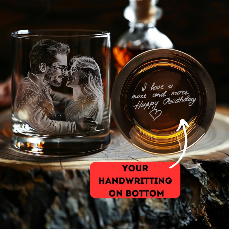 Custom Engraving Photo on Whiskey Glass