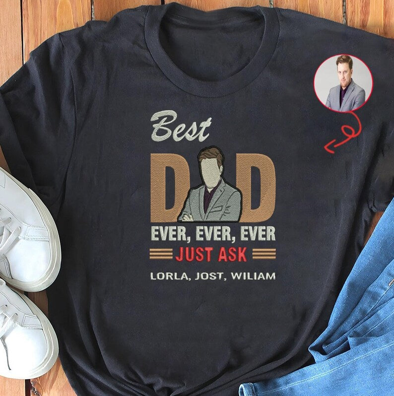 Best Dad Ever Embroidered Sweatshirt, Godfather Sweatshirt With Names Of Children