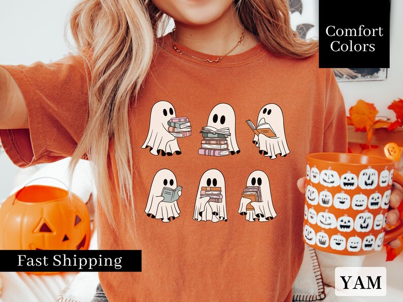 Teacher Halloween Shirts, Trick or Read, Halloween Ghost Shirts