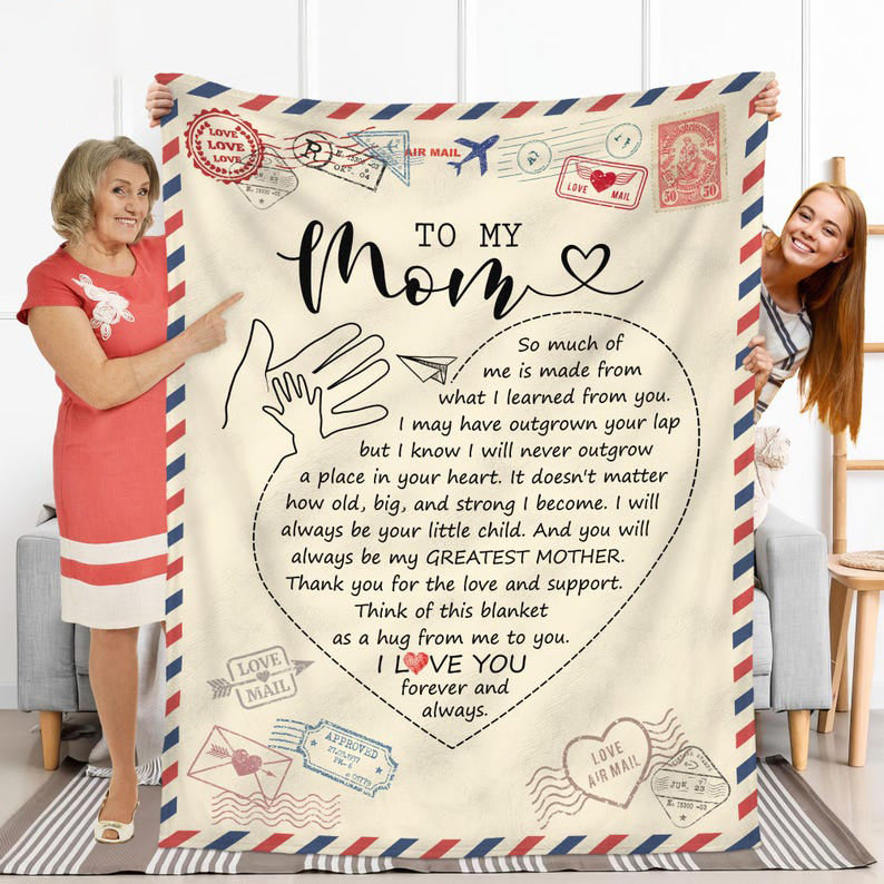 Custom Mom Blanket, Letter to Mom, Mom Gifts from Daughter, Son, Mom Gift