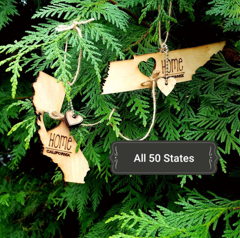 All US State Ornaments Heart & Home Show love for the place that stole your heart with these Ornaments, Keychains, and tokens of love