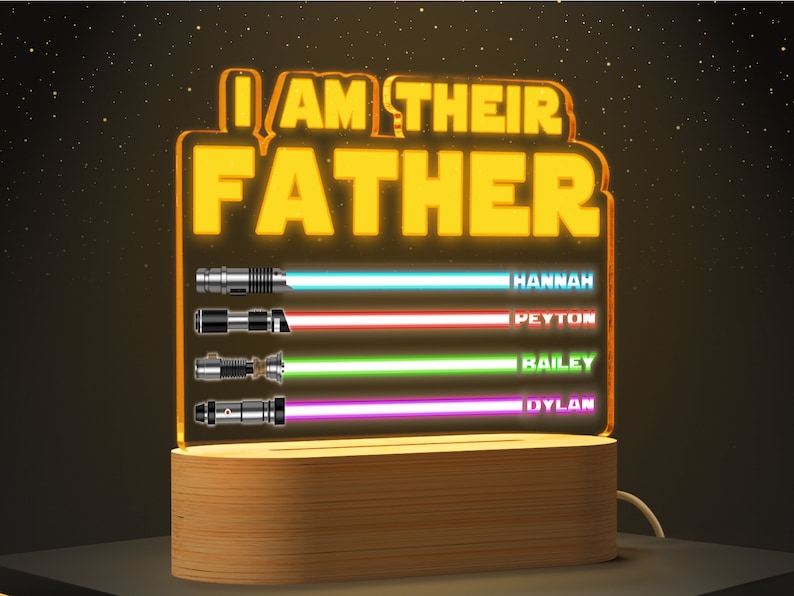 I Am Their Father, Fathers Day Gifts, Personalized Gifts for Dad, Night Light w/ Kids Names