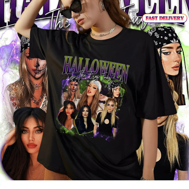 Custom Photo Halloween Bootleg T-shirt For Spooky Season Party