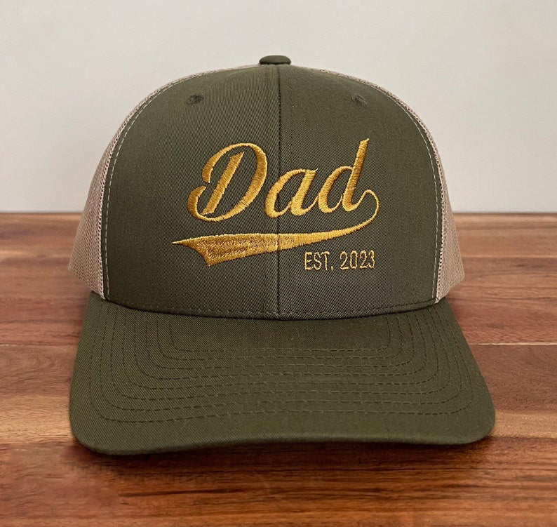 Dad Hat With Custom Year Est, Embroidered Hat,Personalized Dad Hat