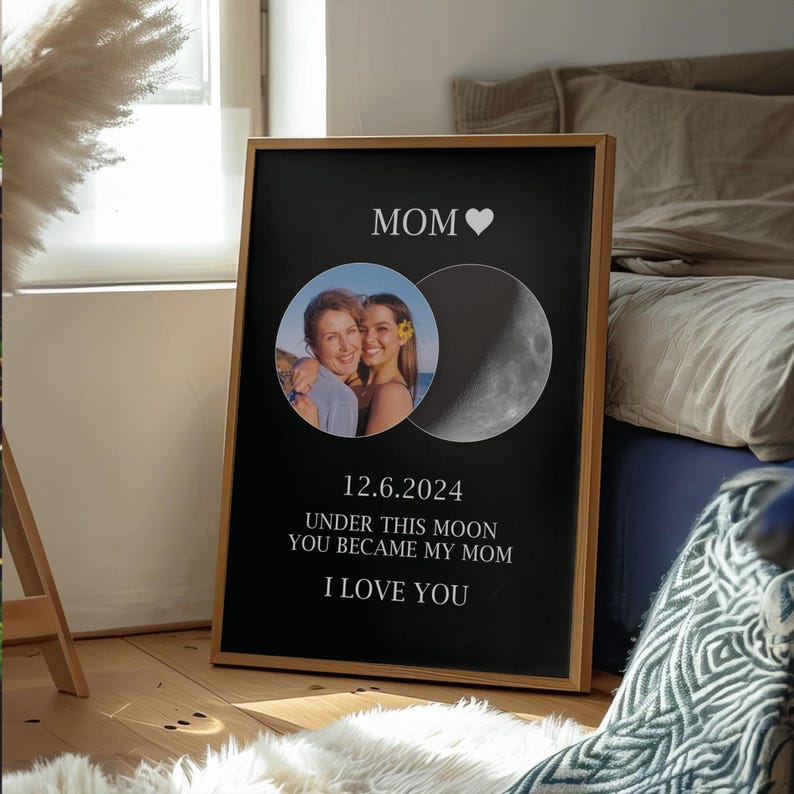 Customisable Moon Phase Prints Under This Moon You Became My Mom