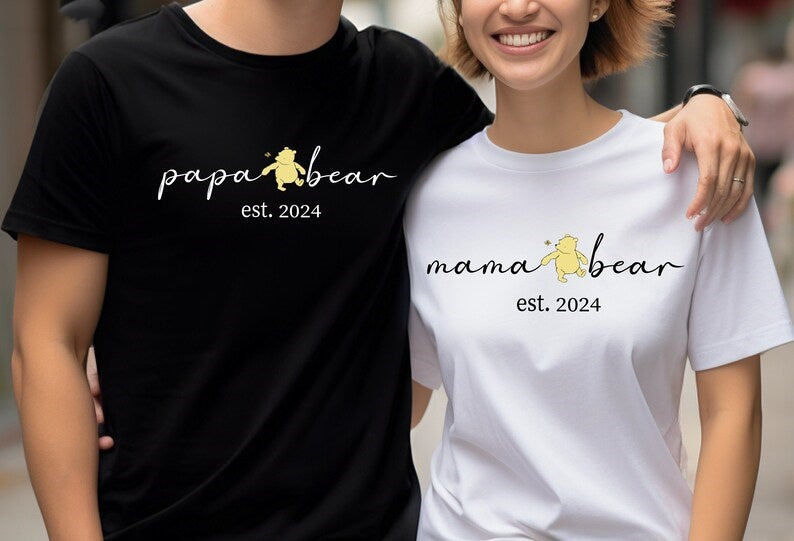 Personalized Papa Bear Shirt, Est With Kid Name Shirt, Gift For Papa, Papa Shirt