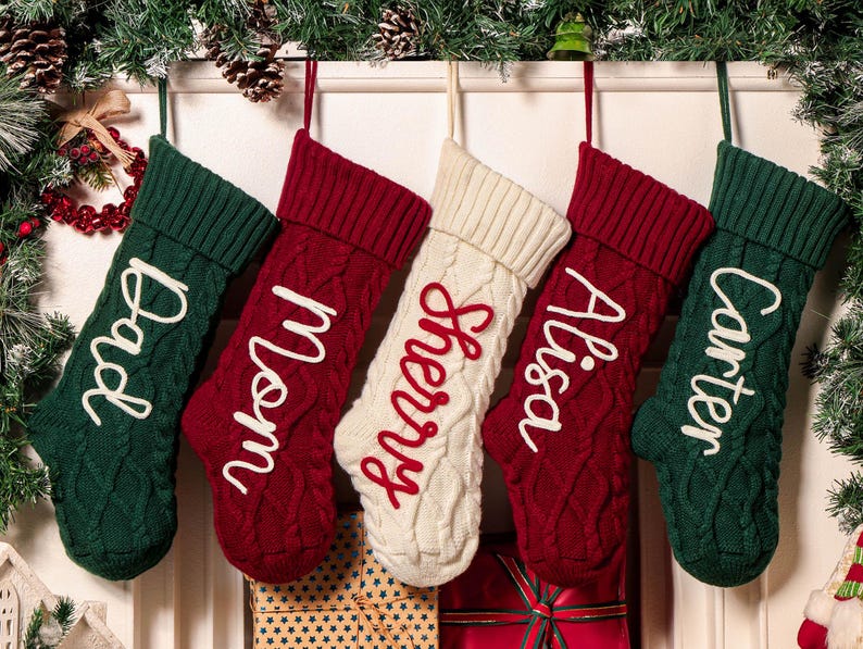 Personalized Embroidered Family Name Christmas Stockings