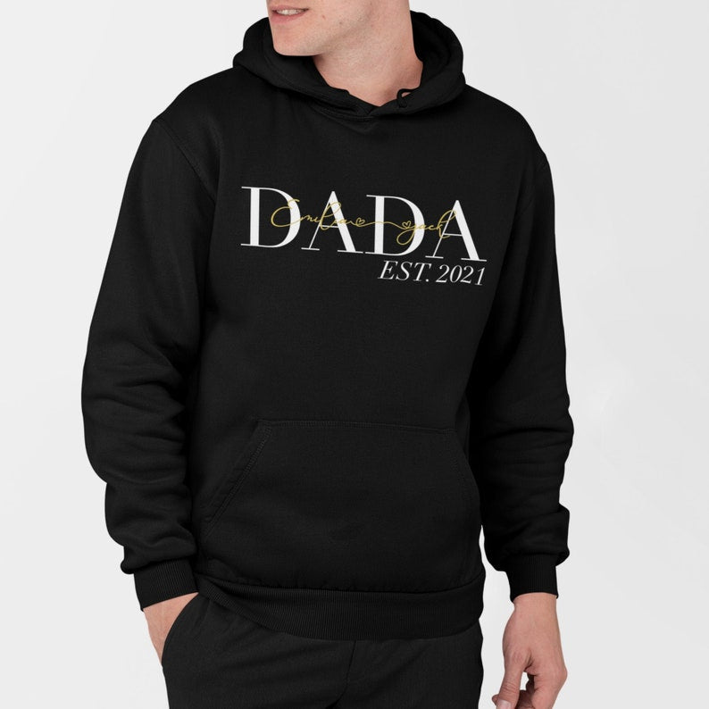 Custom Dad Hoodie with kids names Personalized Dad Hoodie Fathers Day Gift