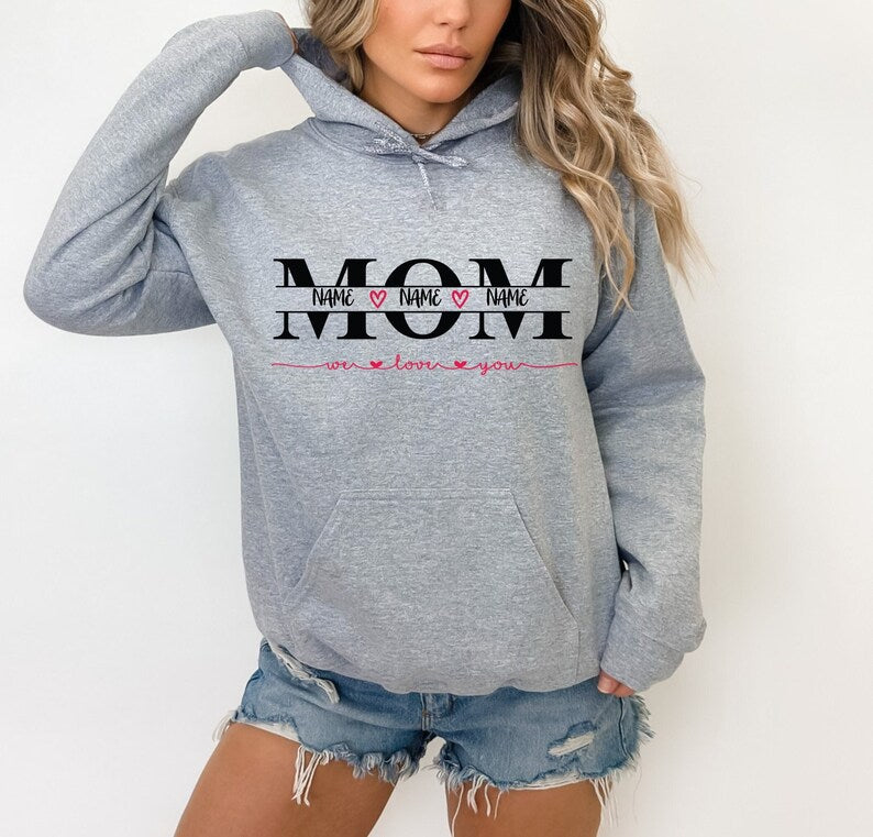 Custom Mom Hoodie With Kid's Names,Unisex Hoodie,Mother’s Day Gift