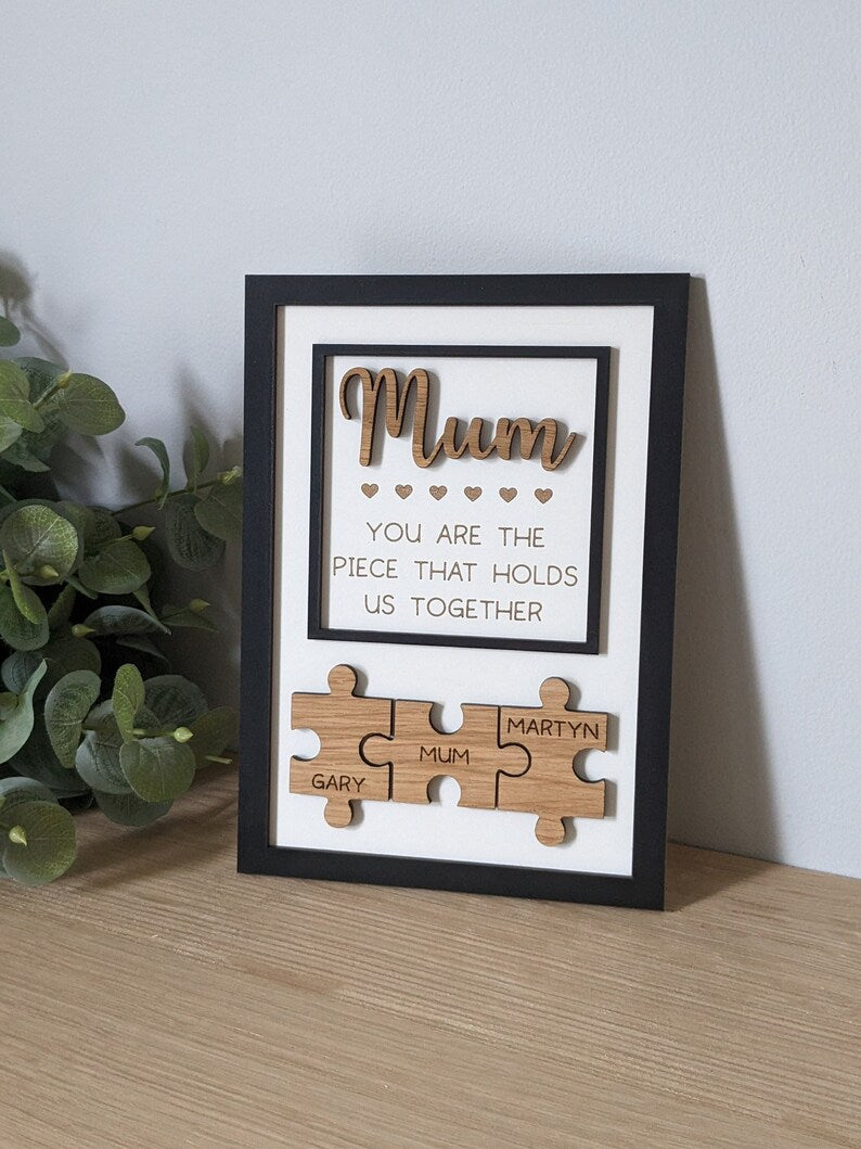 Custom Mum Mother's Day Frame Gift Piece That Keeps Us All Together Jigsaw Frame