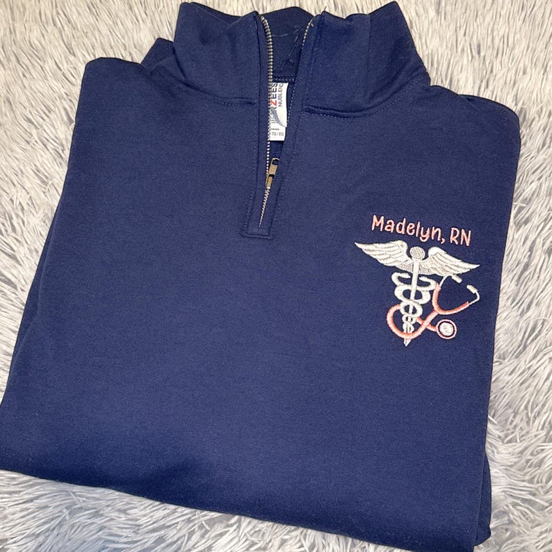 Custom Embroidered Rn 1/4 Quarter Zip Sweatshirt