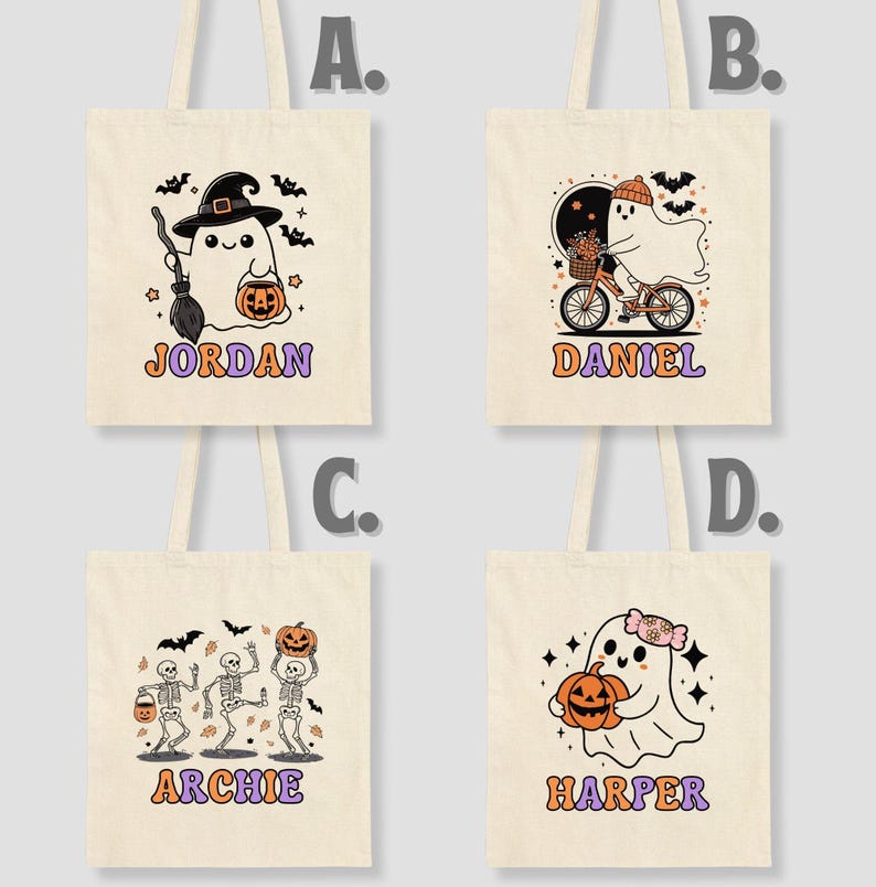 Personalized Trick or Treat Bag Halloween Bag, Halloween Tote for Kids