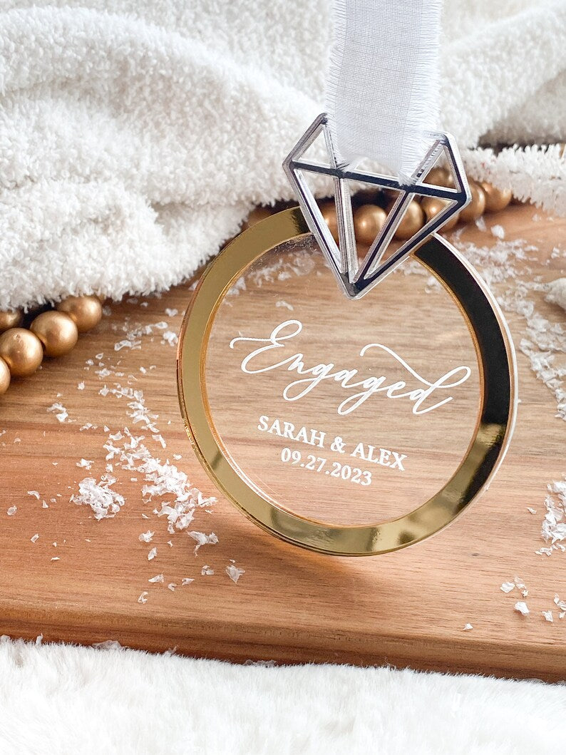 First Christmas Engaged Ornament - Celebrate Your Love with a Cherished Keepsake