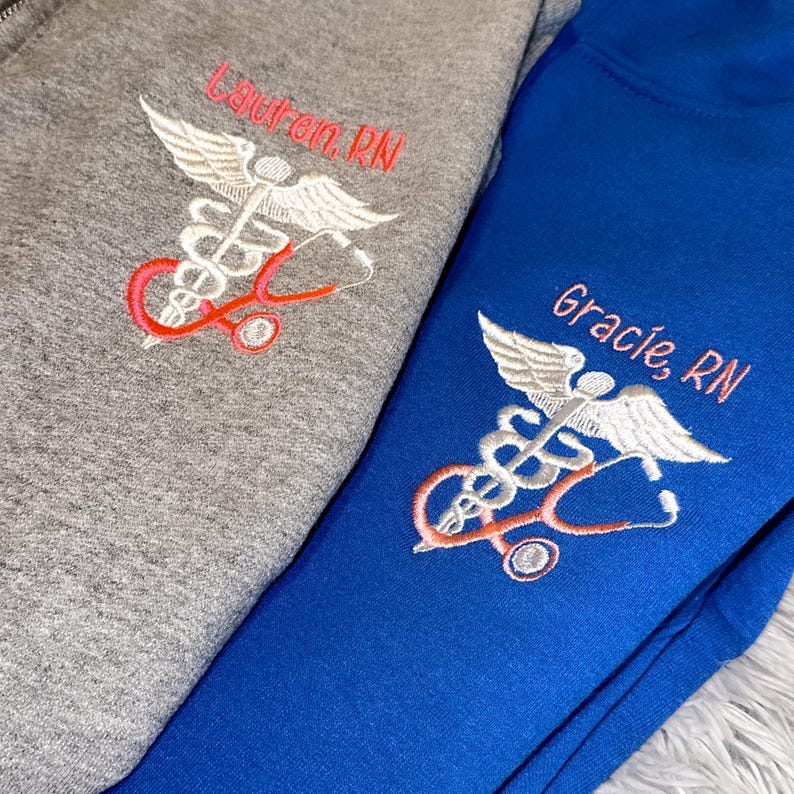 Embroidered RN 1/4 Quarter Zip Sweatshirt, Nurse Jacket