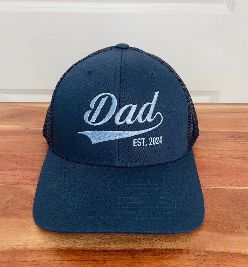 Dad Hat With Custom Year Est, Embroidered Hat,Personalized Dad Hat