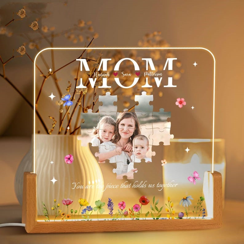 Personalized Photo Night Light, Gift From Daughter To Mom, Mother's Day Gift