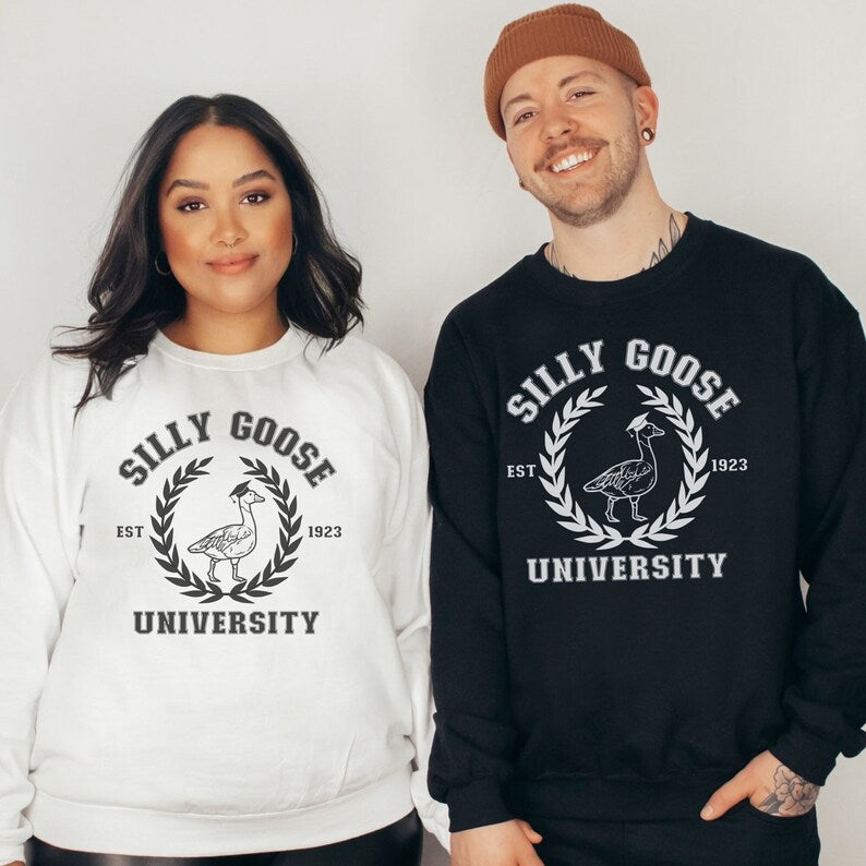 Silly Goose University Printing/Embroidery Sweatshirt