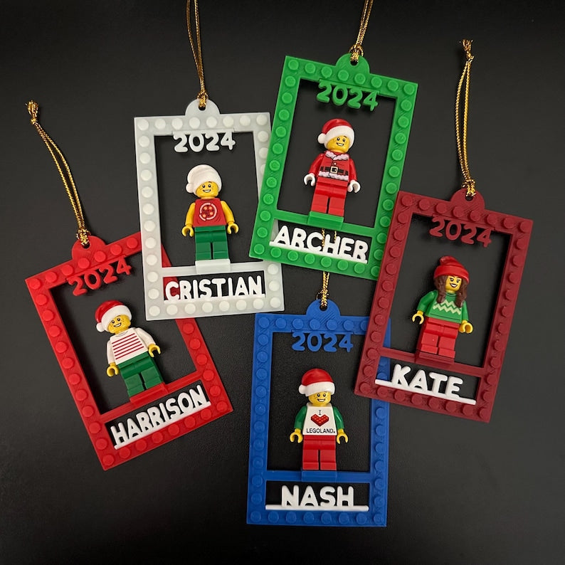 Custom Brick Minifigure Holder Ornament