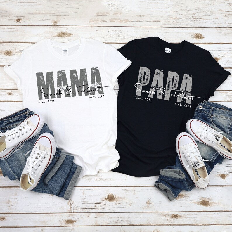 PAPA T Shirt Personalized Gifts For Dad, Father's Day Gift