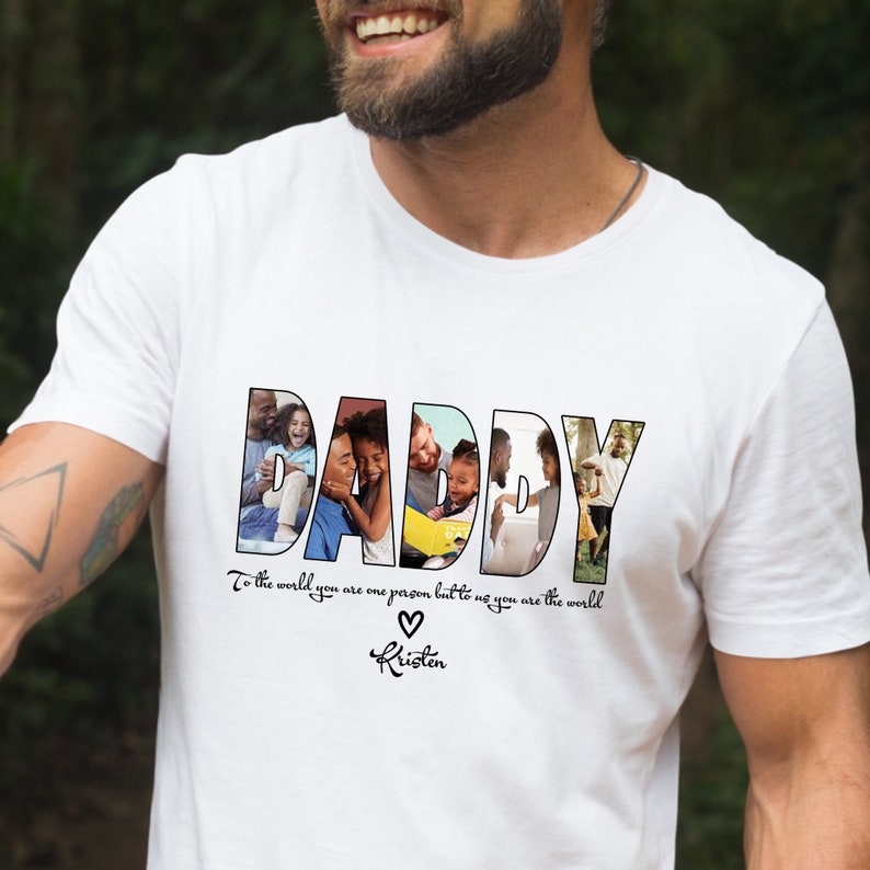 DADDY Photo Shirt,Custom Dad Shirt,Customized FATHER Day Gift,Personalized Gift for Father