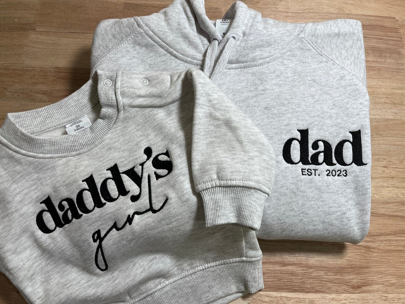 Dad & Daddy's Girl Matching Hoodie Set, Custom Baby Sweatshirt, Father's Day Gift