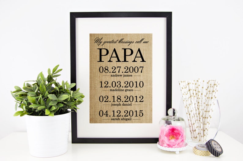 Personalized PAPA Gift for Grandpa Father's Gifts My Greatest Blessings Call Me Papa