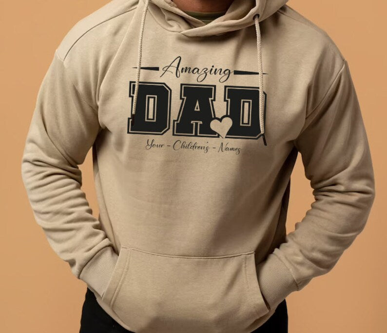 Personalized dad hoodie, Custom Father's Hoodie, Winter Gift for Dad