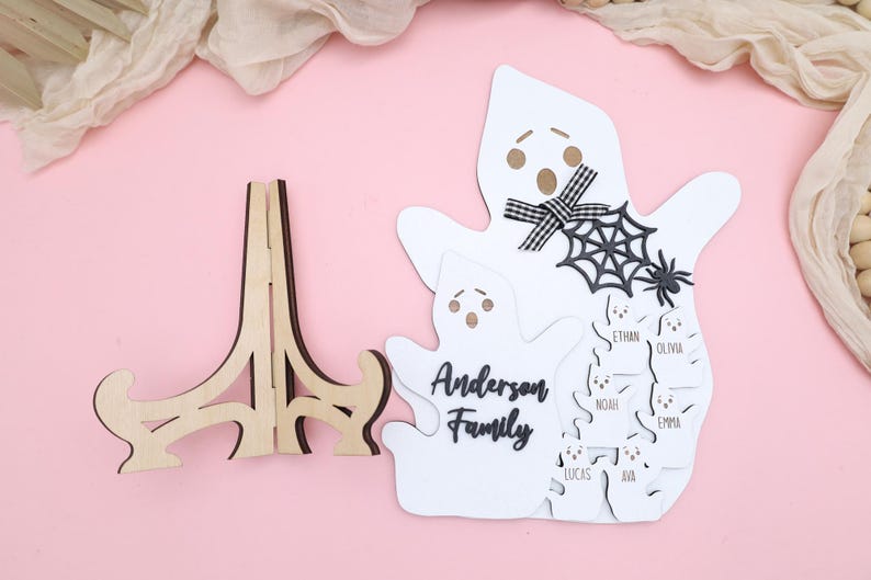 Custom Halloween Decor Ghost Family Sign