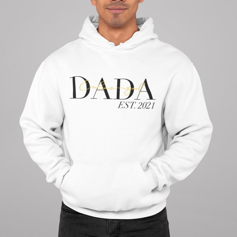 Custom Dad Hoodie with kids names Personalized Dad Hoodie Fathers Day Gift