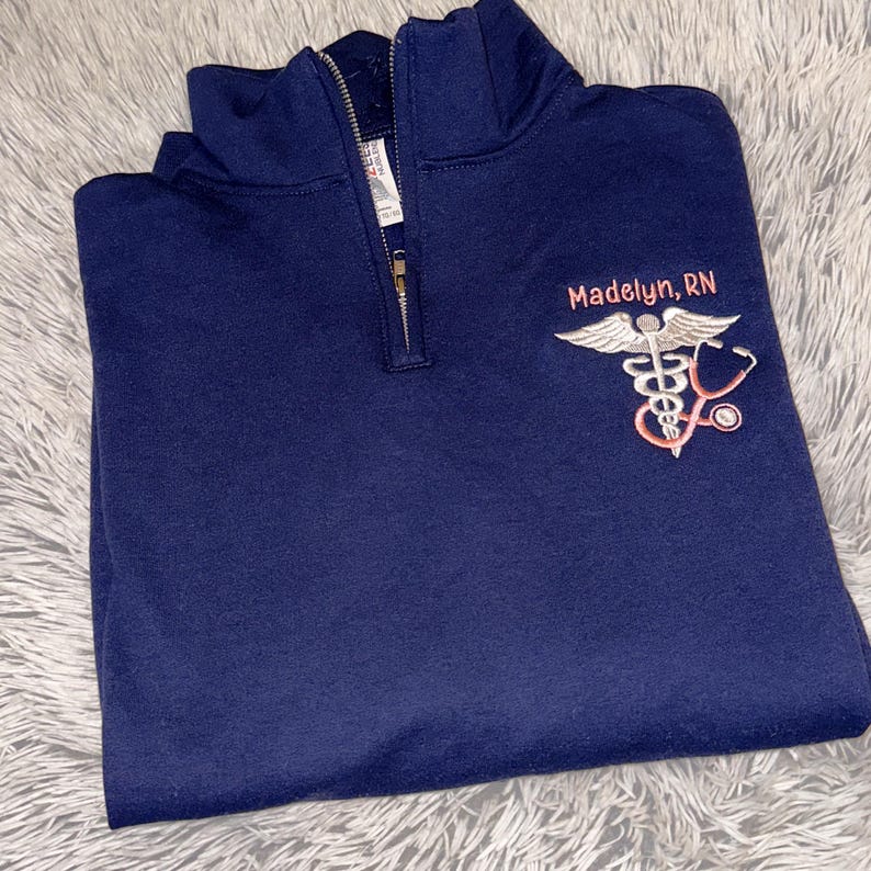 Custom Embroidered Rn 1/4 Quarter Zip Sweatshirt