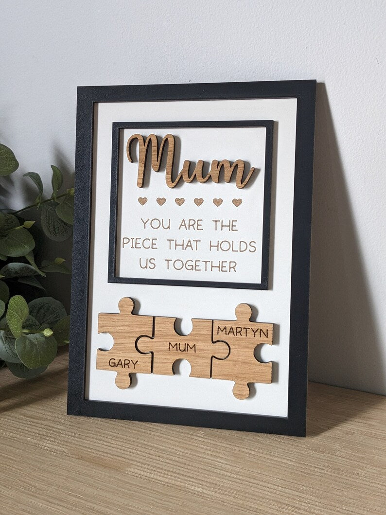 Custom Mum Mother's Day Frame Gift Piece That Keeps Us All Together Jigsaw Frame