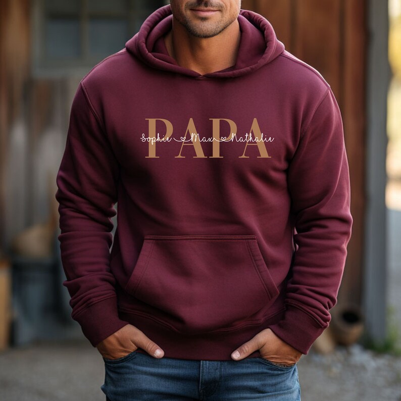 Dad T-Shirt Personalized with Kids Name, Father's Day Hoodie Gift, Best Dad